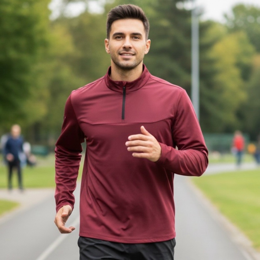 BALEAF Men’s Lightweight 1/4 Zip Performance Running Pullover Size XL Maroon